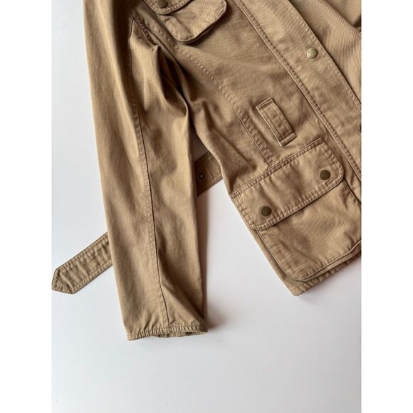 BARBOUR Tan Cotton Washed Twill International Belted Field Jacket, Size 6 - Picture 8 of 16